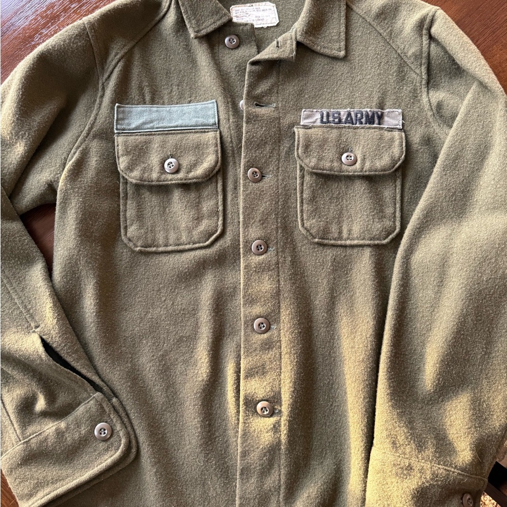 US Army Olive Green Wool Shirt Jacket